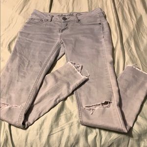Grey Knee Cut Jeans